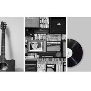 Retro Music themed UV Textured Panel Painting - Image 2