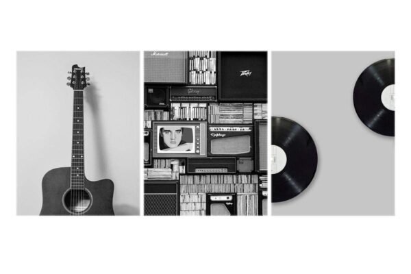 Retro Music themed UV Textured Panel Painting