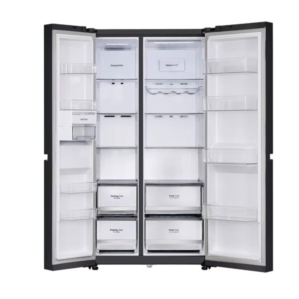 LG 655 L side by side refrigerator Black Mirror Finish