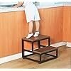 2 Step wooden staircase for tall shelf access