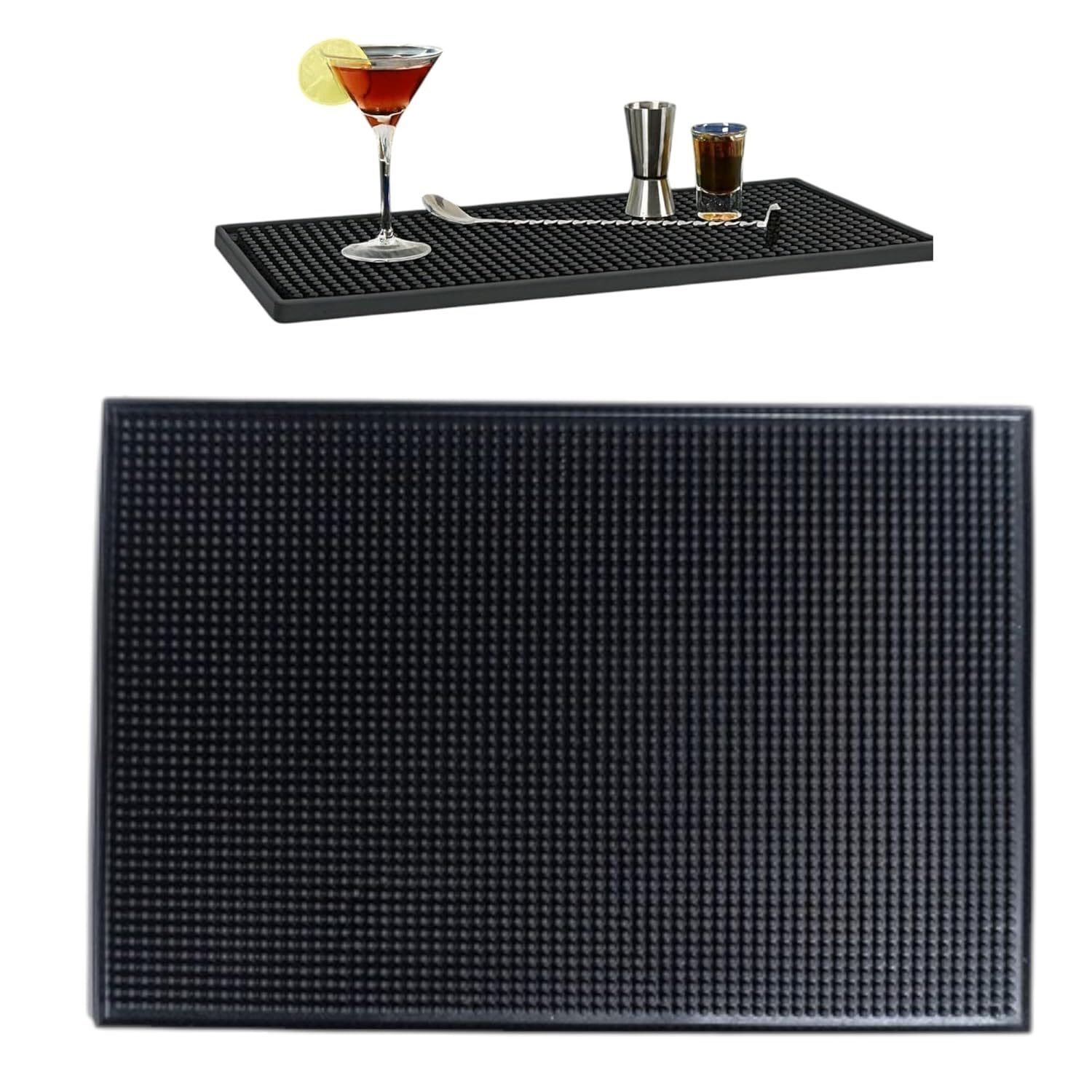 Bar Rubber mat to contain spills 18" x 12" Black - Image 2