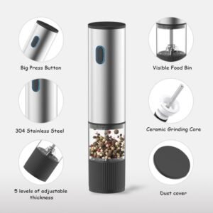 Automatic Electric Pepper Grinder by Konquer Times. Battery powered - Image 3
