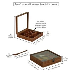 Sheesham Wooden Spice Box with Spoon by ExclusiveLane - Image 3