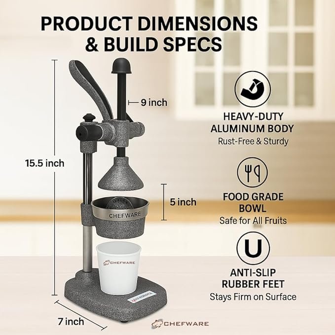 Hand Press Fruits Juicer, Large by CHEFWARE - Image 2