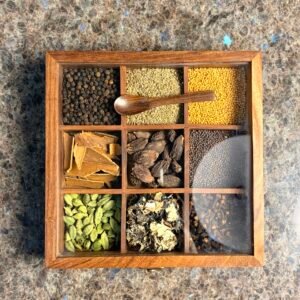 Sheesham Wooden Spice Box with Spoon by ExclusiveLane - Image 4