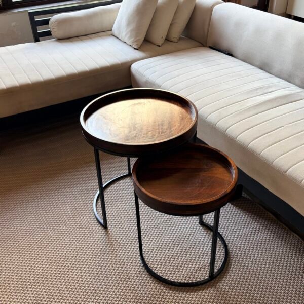 Minimalist textured beige rug from IKEA