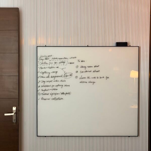Whiteboard - Glass with black Aluminium frame Large