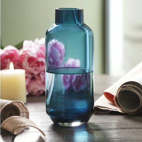 Clear Blue Glass Vase by Pure home & living