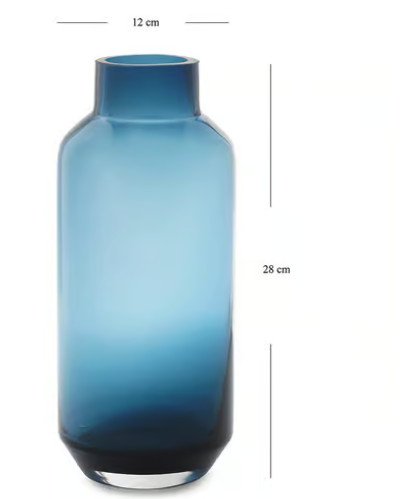 Clear Blue Glass Vase by Pure home & living