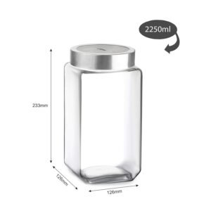 Cello 2250 ml Glass Jar with transparent LID - Image 2