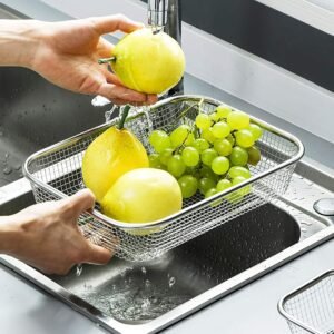 Stainless steel Basket/ strainer for Fruits and vegetables - Large